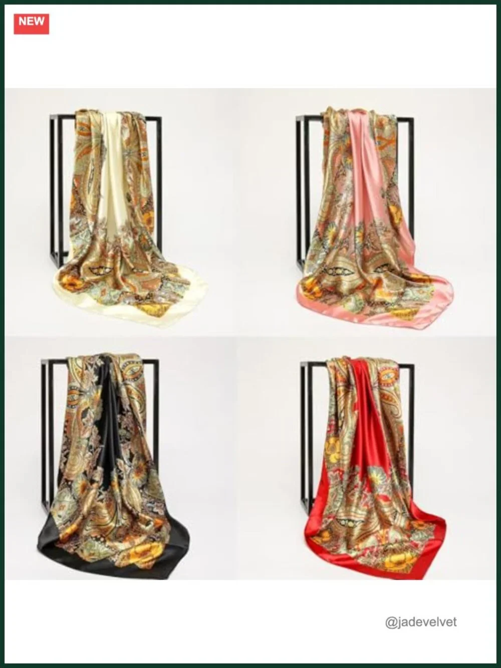 Large Satin Silk Scarf 35